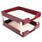 Dacasso Burgundy Bonded Leather Double Letter Trays AG-5222 - alternate 5